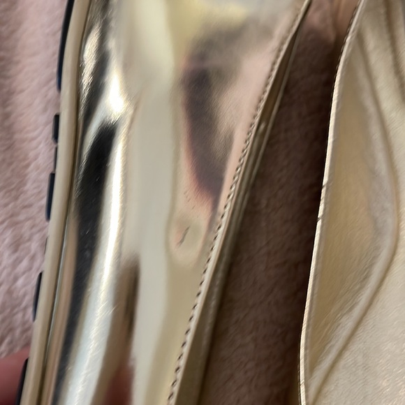 AUTHENTIC JIMMY CHOO GOLD FLATS SZ 41 - Picture 11 of 13